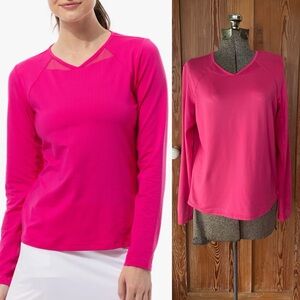 SanSoleil Soltek Lux Active Top in Fuchsia Pink UPF 50+ - Sz L 💚🎀